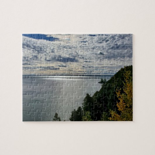 Uitzicht van het meer Huron, Mackinac Legpuzzel (Horizontaal)