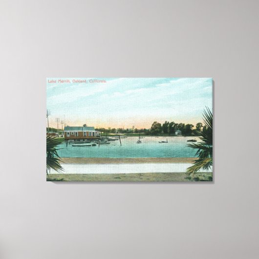 Uitzicht van het meer Merritt Oakland, CA Canvas Afdruk (Voorkant)
