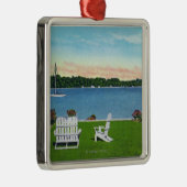 Uitzicht van het meer metalen ornament (Rechts)