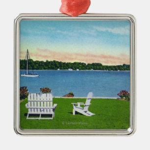 Uitzicht van het meer metalen ornament