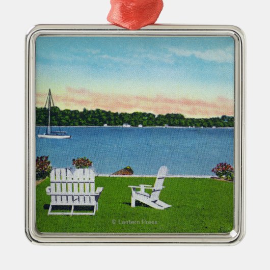 Uitzicht van het meer metalen ornament (Voorkant)