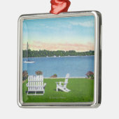 Uitzicht van het meer metalen ornament (Links)