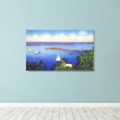 Uitzicht van het meer Ontario Canvas Afdruk (Insitu (Houten vloer))