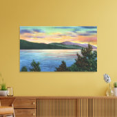 Uitzicht van het meer Sunrise van Buck Mountain Canvas Afdruk (Insitu (Woonkamer))