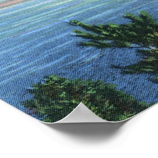 Uitzicht van het meer Sunrise van Buck Mountain Poster (Hoek)