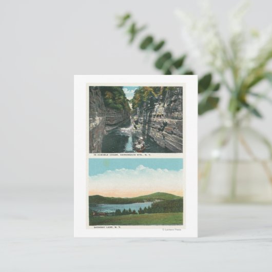 Uitzicht van het meer van Abruikbare Chasm en Sara Briefkaart (Staand voorkant)