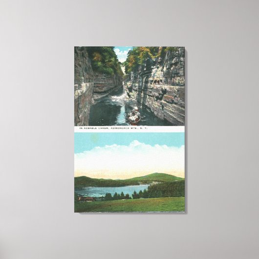 Uitzicht van het meer van Abruikbare Chasm en Sara Canvas Afdruk (Voorkant)