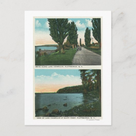 Uitzicht van het meer van ChamPlaarddrive Briefkaart (Voorkant)