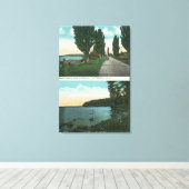 Uitzicht van het meer van ChamPlaarddrive Canvas Afdruk (Insitu (Houten vloer))