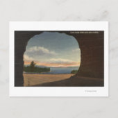 Uitzicht van het meer van de Cave Rock Tunnel Briefkaart (Voorkant)
