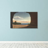Uitzicht van het meer van de Cave Rock Tunnel Canvas Afdruk (Insitu (Houten vloer))