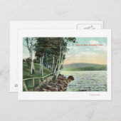 Uitzicht van het meer van de Shore Briefkaart (Voorkant / Achterkant)