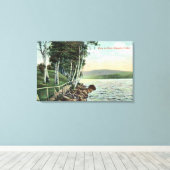 Uitzicht van het meer van de Shore Canvas Afdruk (Insitu (Houten vloer))