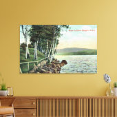 Uitzicht van het meer van de Shore Canvas Afdruk (Insitu (Woonkamer))