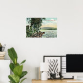 Uitzicht van het meer van de Shore Poster (Thuiskantoor)