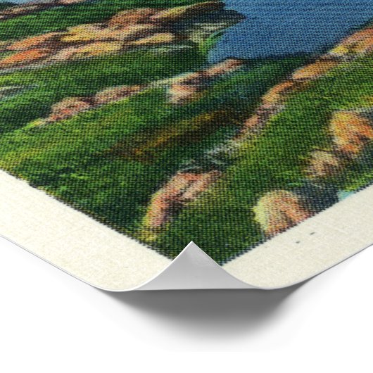 Uitzicht van het meer van de wolken poster (Hoek)