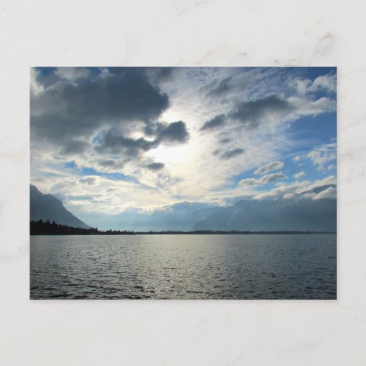 Uitzicht van het meer van Genève en de Alpen Briefkaart (Voorkant)