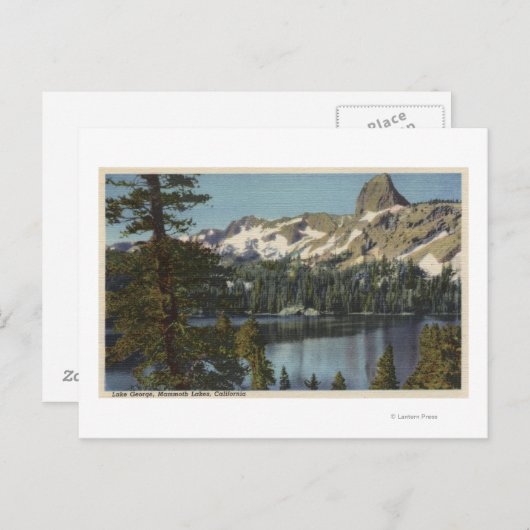 Uitzicht van het meer van George & High Sierra Briefkaart (Voorkant / Achterkant)