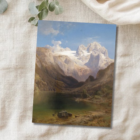 Uitzicht van het meer van Gosau naar de Dachstein Briefkaart