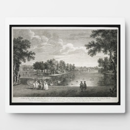 Uitzicht van het meer van het centrum in de tuin fotoplaat (Voorkant)