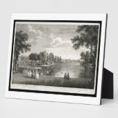 Uitzicht van het meer van het centrum in de tuin fotoplaat (Zijkant)