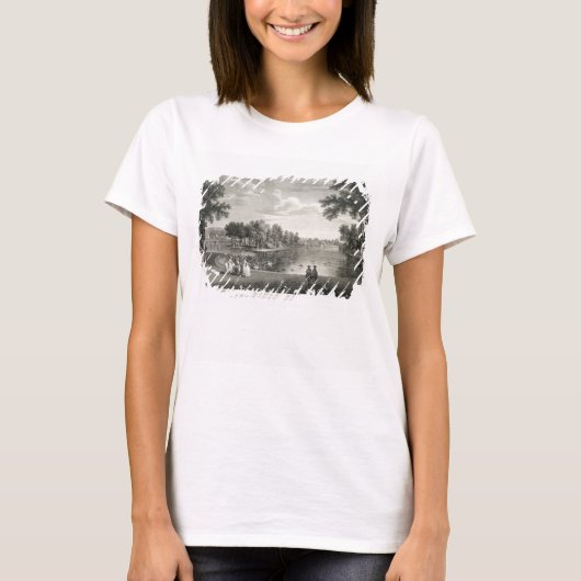Uitzicht van het meer van het centrum in de tuin t-shirt (Voorkant)