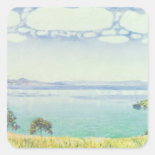 Uitzicht van het meer van Leman uit Chexbres, 1905 Vierkante Sticker