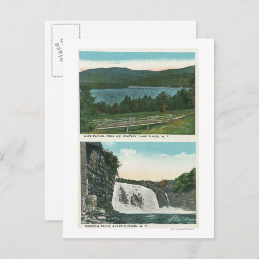 Uitzicht van het meer van Mt Whitney, regenboogHer Briefkaart (Voorkant / Achterkant)