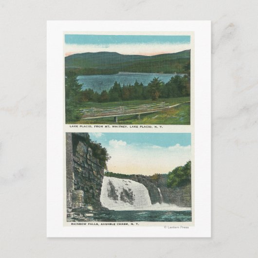 Uitzicht van het meer van Mt Whitney, regenboogHer Briefkaart (Voorkant)
