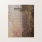 Uitzicht van het meer van Nemi op Sunset Legpuzzel (Verticaal)