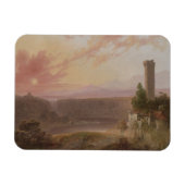 Uitzicht van het meer van Nemi op Sunset Magneet (Horizontaal)