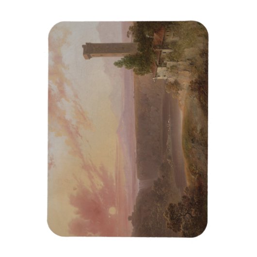 Uitzicht van het meer van Nemi op Sunset Magneet (Verticaal)