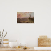 Uitzicht van het meer van Nemi op Sunset Poster (Keuken)