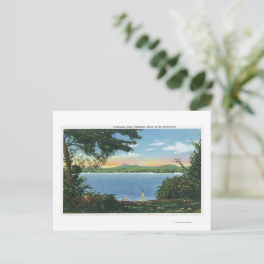 Uitzicht van het meer van Pontoosuc Briefkaart (Staand voorkant)