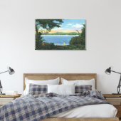 Uitzicht van het meer van Pontoosuc Canvas Afdruk (Insitu (Slaapkamer))