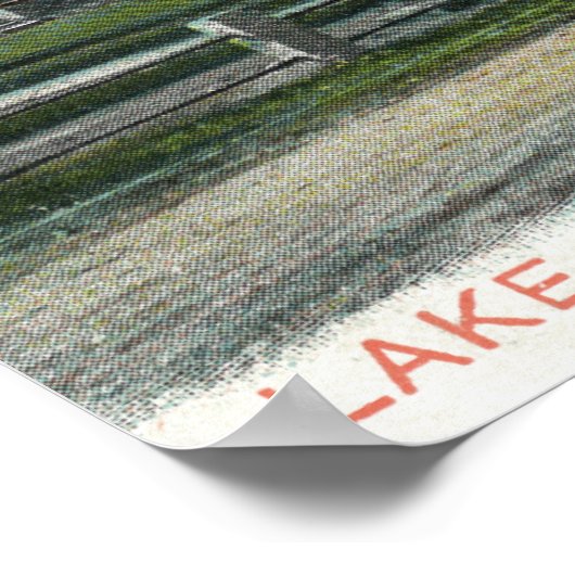 Uitzicht van het meer van Quannapowitt en Lakeside Poster (Hoek)