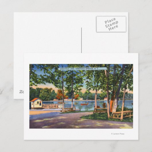 Uitzicht van het meer van Saratoga Briefkaart (Voorkant / Achterkant)