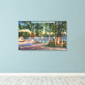 Uitzicht van het meer van Saratoga Canvas Afdruk (Insitu (Houten vloer))