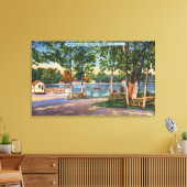 Uitzicht van het meer van Saratoga Canvas Afdruk (Insitu (Woonkamer))