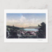 Uitzicht van het meer van Town en Nederland Briefkaart (Voorkant)