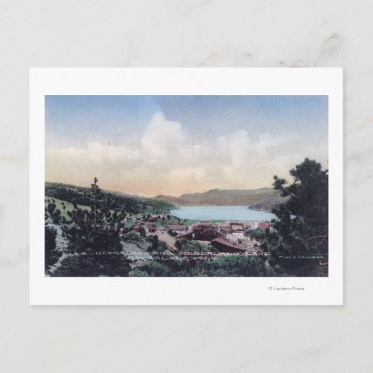 Uitzicht van het meer van Town en Nederland Briefkaart (Voorkant)