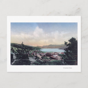 Uitzicht van het meer van Town en Nederland Briefkaart