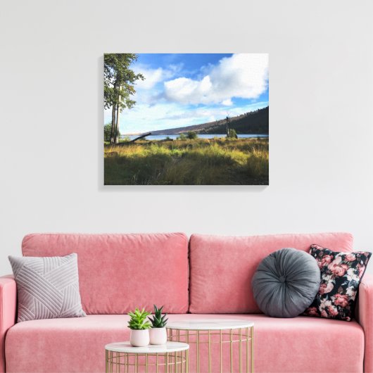 Uitzicht van het meer van Wallowa, Oregon Canvas Afdruk (Insitu (Woonkamer))