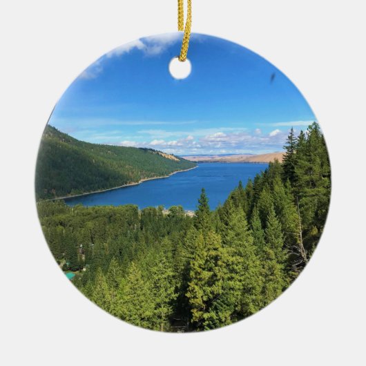 Uitzicht van het meer van Wallowa, Oregon Keramisch Ornament (Voorkant)