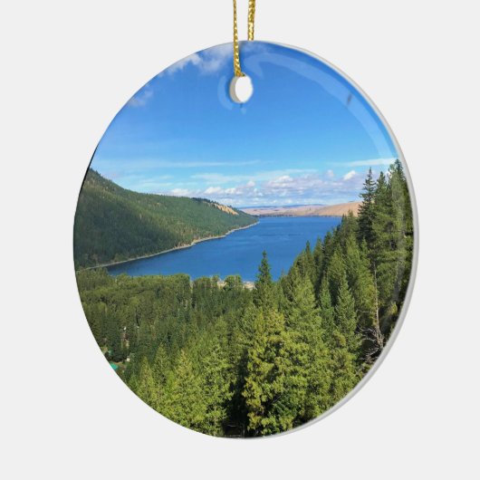 Uitzicht van het meer van Wallowa, Oregon Keramisch Ornament (Links)