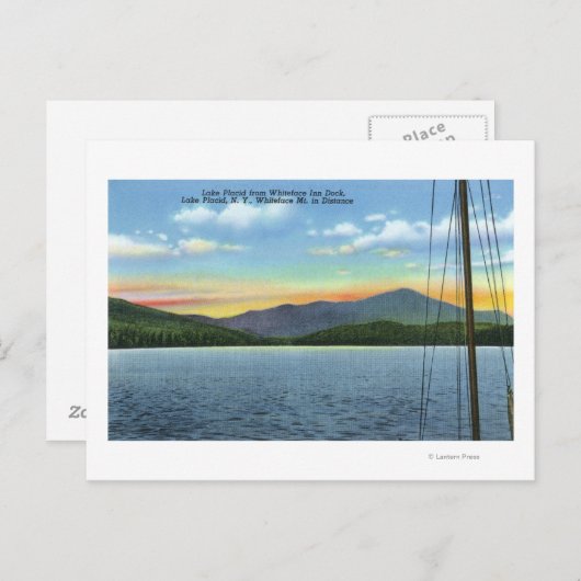 Uitzicht van het meer van Whiteface Inn Dock Briefkaart (Voorkant / Achterkant)