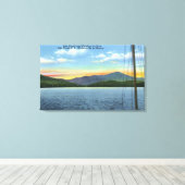Uitzicht van het meer van Whiteface Inn Dock Canvas Afdruk (Insitu (Houten vloer))