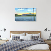 Uitzicht van het meer van Whiteface Inn Dock Canvas Afdruk (Insitu (Slaapkamer))