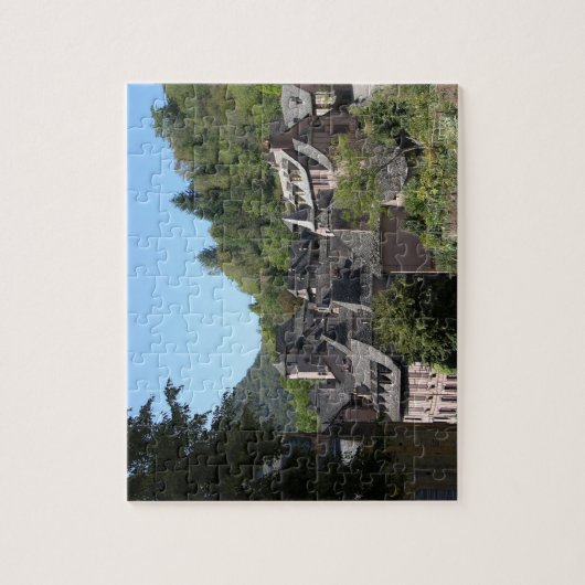 Uitzicht van het middeleeuwse dorp (foto) legpuzzel (Verticaal)