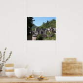 Uitzicht van het middeleeuwse dorp (foto) poster (Keuken)
